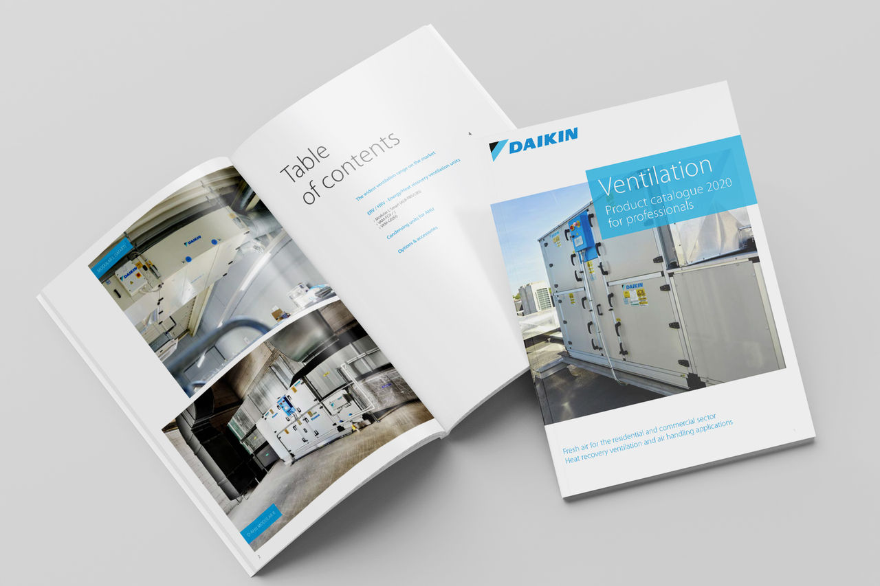 Каталоги продукции Daikin, открытый и закрытый.